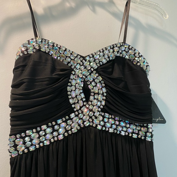 NWT City Triangles Black Strapless Long Formal Prom Dress Size 5 - Picture 4 of 7